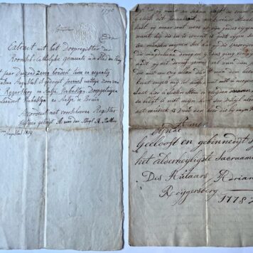 [Manuscript] Extract doopboek Gravenhage 1792 Rijgersberg