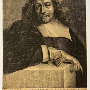 Portretprent van architect Jacob van Campen 1661 prent print