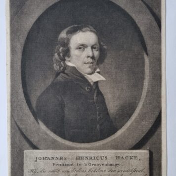 [Antique drawing, pen and ink; antique print, mezzotint] Portrait of Johannes Henricus Hacke, dated 1798/published 1795.