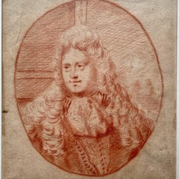 Antique drawing | Portrait of a man with wig, ca. 1690,