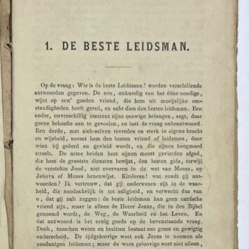 Schoolbook, 1863, Education | De Leidsman. Leesboek voor Scholen en Huisgezinnen. Zwolle, J. P. van Dijk, [1863], 88 pp.