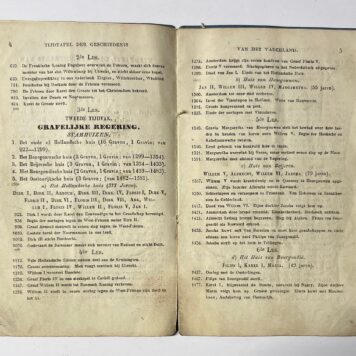 Rare Schoolbook, 1863, Education | Tijdtafel der Geschiedenis van het Vaderland in Twintig Lessen. Ingerigt voor de Lagere Scholen. Te Amsterdam, bij C. Kraaij, 1863, 16 pp.