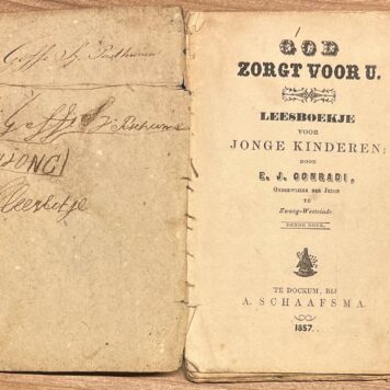 Schoolbook, 1857, Education | God Zorgt voor U. Leesboekje voor Jonge Kinderen. Dockum, A. Schaafsma, 1857, 46 pp.