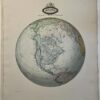 Antieke Kaart van wereldbol met daarop Noord-Amerika in 1860.