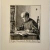 Antique portrait print engraving Gisbert Brom Door Engelien Reitsma Valencia