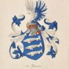 [Heraldic coat of arms] Coloured coat of arms of the de Bruyn family, family crest, 1 p.