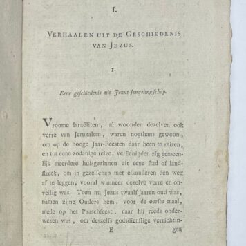 Schoolbook, 1794, Education | Uitgezogte Bijbelsche verhaalen, tot een leesboek voor de Jeugd. Uit het Hoogduitsch. Amsterdam, Kuijper en Van Vliet, 1794, 154+(6)pp.