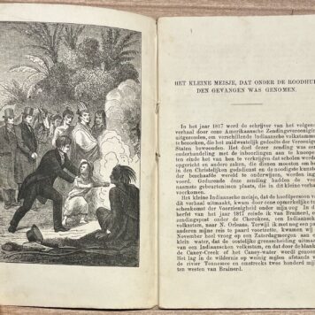 Rare school book, 1878, Cherokee Conversion | Het kleine Meisje dat onder de roodhuiden gevangen was genomen. Een verhaal voor kinderen. Amsterdam, Het Evangelisch Verbond, 1878, 31 pp.