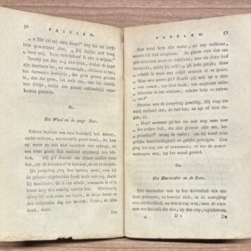 School book, 1829, Fables | Fabelen voor de jeugd, in den smaak van die van Esopus. (...) Amsterdam, F. Kaal, 1829, 159 pp.