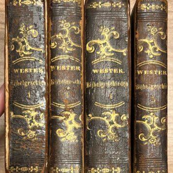 Set of 4, 1818, Biblical History | Bijbelgeschiedenissen voor de Nederlandsche jeugd. Te Groningen, J. Oomkens, 1818, 4 volumes.