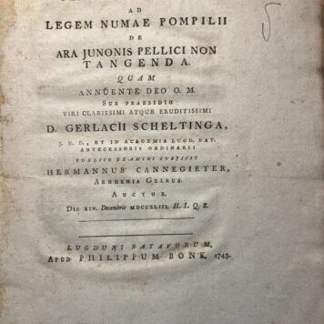 Dissertatio philologico-juridica ad legem Numae Pompilii Cannegieter 1743