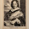 Portret van Constantijn Huygens I. Antieke prent, gravure, gemaakt door Paulus Pontius. 
