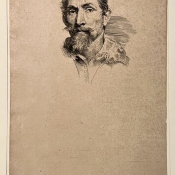 Antieke prent, ets en gravure, door Anthony van Dyck (1599-1641). 