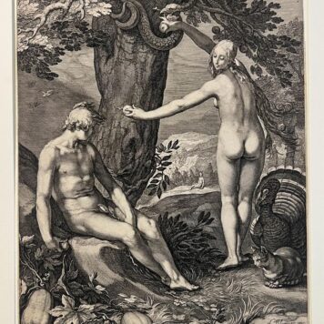 The temptation: Adam and Eve (Adam en Eva). Saenredam