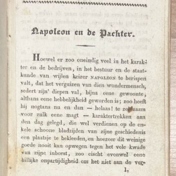School book, [ca. 1825], Children's Literature | Napoleon en de pachter. De angstvolle nacht. Het spook(...) en mengelingen, in proza en poëzij. Amsterdam, Van Arum, [ca. 1825], 154 pp.