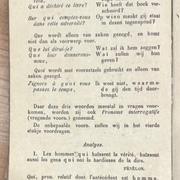 School book, 1865, French | Fransche Oefeningen met de noodige spraakkunstige aanwijzingen en ophelderingen, ten dienste der Nederlandsche Jeugd. derde stukje. Deventer, J. de Lange, 1865, 224 pp.