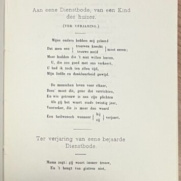 School book, 1887, Children's Education | Gedichtjes op Geboorte-, Nieuwjaars- en Bruiloftsfeesten en Gebeden, voor de Jeugd door A. van der Hoop Jr.s Zoon, derde druk. Leiden, D. Noothoven van Goor, 82 pp.