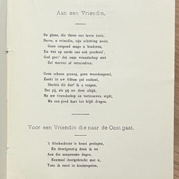 School book, 1887, Children's Education | Gedichtjes op Geboorte-, Nieuwjaars- en Bruiloftsfeesten en Gebeden, voor de Jeugd door A. van der Hoop Jr.s Zoon, derde druk. Leiden, D. Noothoven van Goor, 82 pp.
