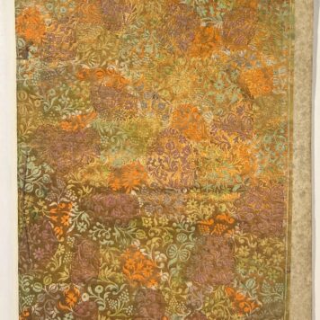 Handmade decorated paper binding with flowers and grapes 1778