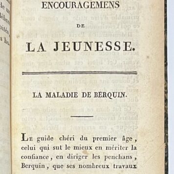 School book, 1817, French | Les Encouragemens de la Jeunesse, par J. N. Bouilly (...) Paris, A la Librairie d'Education d'Alexis Eymery, 1817, 345 pp.