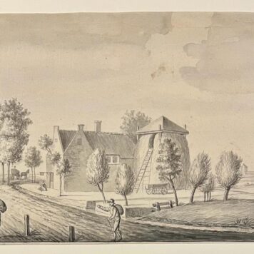 Antique drawing | View on a farm between Vreeland and Nigtevegt