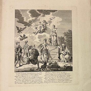 Antique print Allegory of William V trying to reintroduce slavery