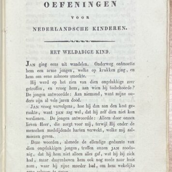 Schoolbook, 1838, Children's Literature | Vertellingen en Oefeningen voor Nederlandsche Kinderen, door C. Muller (...) Amsterdam, Ten Brink en De Vries, 1838, 77+(2) pp.