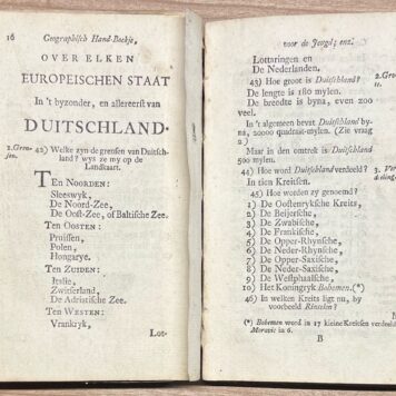 Schoolbook, 1765, Geography | Geographisch Hand-Boekje, voor de jeugd. (...) Amsterdam, Stevem vam Esveldt, 1765, 161+[8] pp.