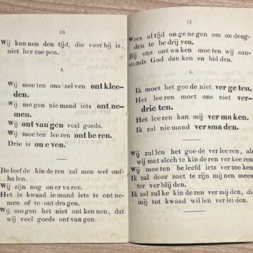 School Book, 1877, Children's Literature | Nieuw Spel- of Leesboekje, dienende om de kinderen, reeds bij de eerste beginselen, ook in het lezen te oefenen, ten gebruike der scholen, door N. Anslijn, Nz. Tweede stukje. Te Schoonhoven, bij S.E. van Nooten en Zoon, 1877, 32 pp.