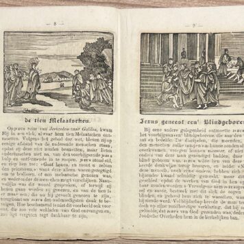 School Book, 1876, Children's Literature | Het leven van Jezus, Tijdens Zijne omwandeling op aarde. Geschenkjes voor lieve kinderen. Vierde stukje. Amsterdam, G. van der Linden, 1876, uncut folio.