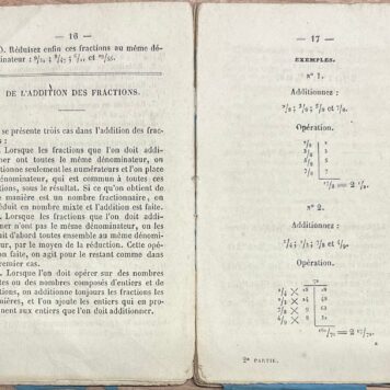 Rare School Book, [1760], Arithmetic | Arithmétique théórique et pratique, a l'usage des écoles primaires et moyennes; (...) seconde partie, Bruxelles, Librairie de Deprez-Parent, 1855, 126 pp.