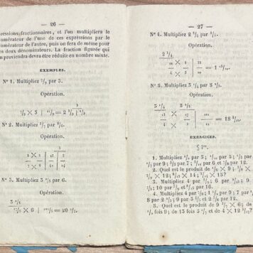 Rare School Book, [1760], Arithmetic | Arithmétique théórique et pratique, a l'usage des écoles primaires et moyennes; (...) seconde partie, Bruxelles, Librairie de Deprez-Parent, 1855, 126 pp.