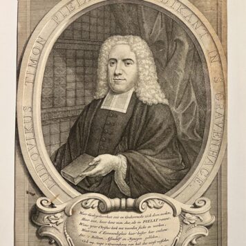 Portret van predikant Ludovicus Timon Pielat. Antieke prent