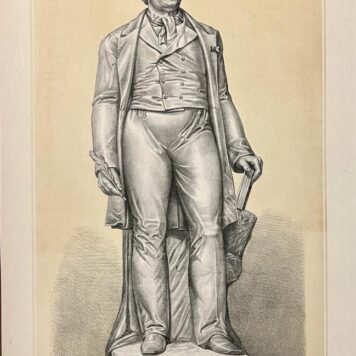 Standbeeld van Hendrik Tollens. prent