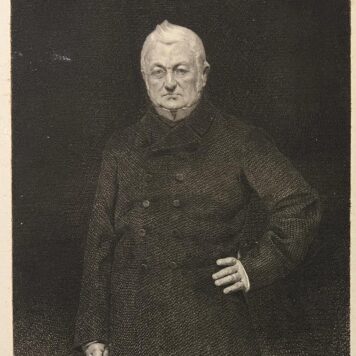 Portret van de Franse politicus Adolphe Thiers. prent