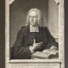 Portret van predikant te Middelburg Johannes Plevier. Antieke prent