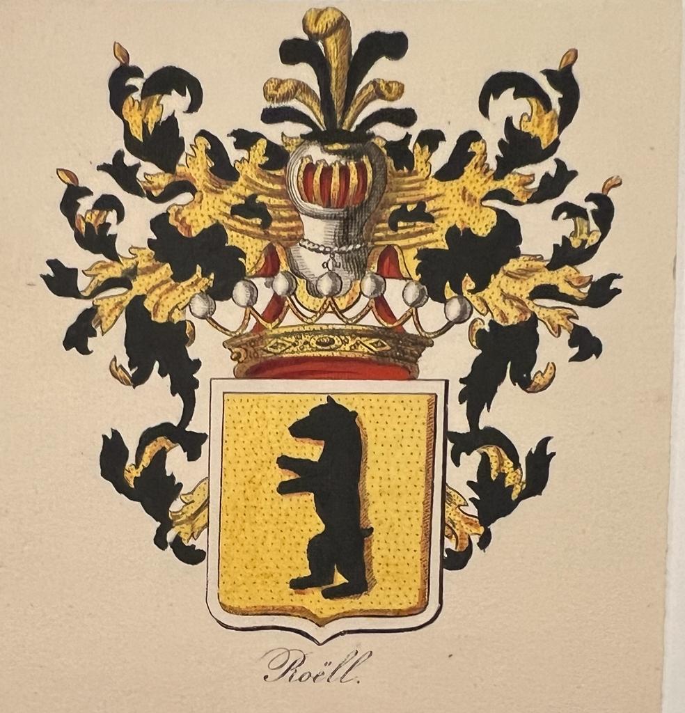 [Roell family crest]. - Wapenkaart/Coat of Arms: Roell, second design, 1 p.