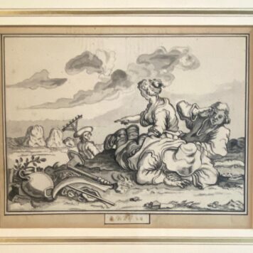 Antique drawing | Allegory of the month of July drawing tekening