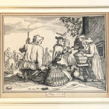 Allegory of the month of November, ca. 1780 drawing tekening