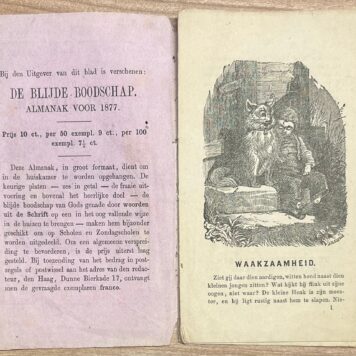 School Book, [1851], Children's Magazine | Voor de Lieve Kleinen. Uitgave van H.C. Voorhoeve Jzn. Den Haag, Dunne Bierkade 17, 1877, 16 pp.