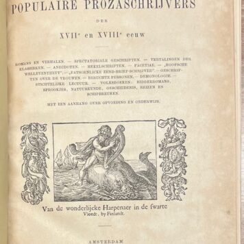 Catalogue, 1893, Dutch Literature | Nederlandsche letterkunde. Populaire Prozaschrijvers der XVIIe en XVIIIe Eeuw. Amsterdam, Frederik Muller & Cie., 1893, 148pp.