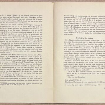 Book Binding, 1921, Utrecht | De Kunst der Oude Boekbinders. XVde en XVIde Eeuwsche Boekbanden in de Utrechtse Universiteitsbibliotheek, beschreven en afgebeeld door Dr A. Hulshof en Mr M. J. Schretlen, Nederlandsche vereeniging van bibliothecarissen en bibliotheekambtenaren, Utrecht, 1921, 59+(40)pp.