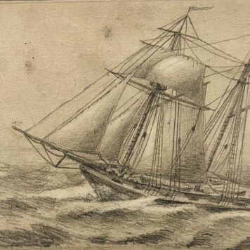 Pencil drawing of sailing ships (two-masted) 1811