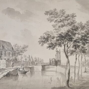 PR121262_[Antique drawing, pen and wash] View on a canal, ca. 1730, 1 p.