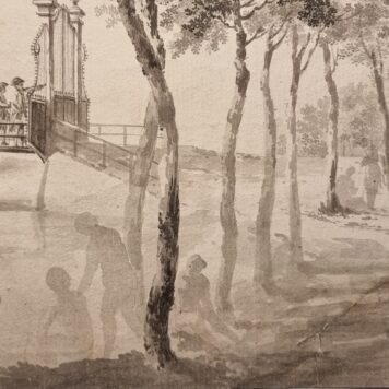 PR121262_[Antique drawing, pen and wash] View on a canal, ca. 1730, 1 p.