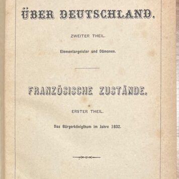 4 volumes, [s.a.], German | Heinrich Heine's Sämmtliche Gedichte. Tiel, H.C.A. Campagne, [s.a.], 4 vols.