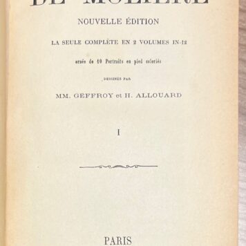 Set of 2, [s.a.], Theatre | Oeuvre complètes de Molière, Garnier frères, Paris, [s.a.], 2 volumes.