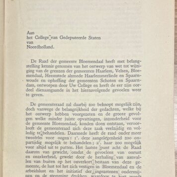 Set of 4, 1918-1922, Haarlem | Gevoelen van den raad van Bloemendaal omtrent het wetsontwerp tot wijziging der gemeentegrenzen, [s.n.], [s.l.], 1922, 3 vols.