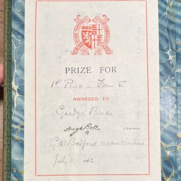 Prize form, 1904, Middlesbrough | The Rise of the Dutch Republic: a history. By John Lothrop Motley. A New Edition. Complete in one volume. London, George Routledge and Sons, limited, Broadway, Ludgate Hill, 1904, 930 pp.