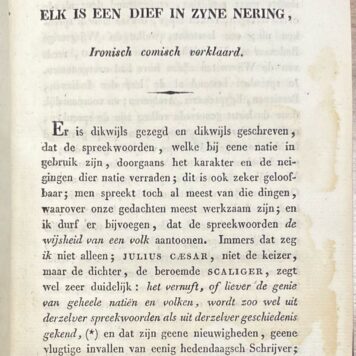 Proverbs, 1831, Dutch Sayings | Verzameling van eenige, hier te lande gebruikelijke, Spreekwoorden; op eene vrolijke, onderhoudende en gemeenzame wijze verklaard en opgehelderd, door A. Fokke Simonsz. met Caricatuurplaten. Tweede druk. Amsterdam, Ten Brink & De Vries, 1831, 257 pp.